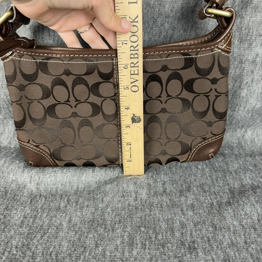 Vintage Y2K Coach Bleecker Signature Jacquard Shoulder/Hobo Bag Dark Brown 11430